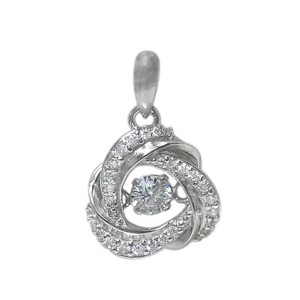 Dancing Pulsing CZ Necklace - Small Celtic Love Knot
